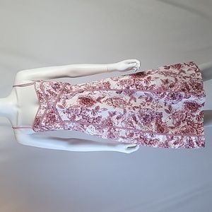 New York & Company Burgundy Floral Midi Dress